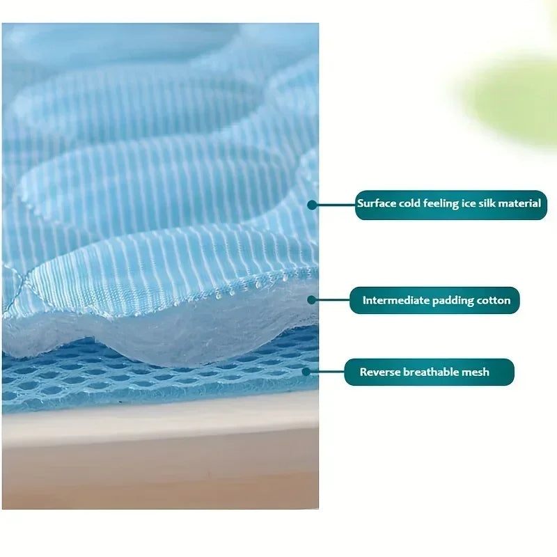 Summer Pet Cooling Mat – Ice Silk Dog & Cat Cushion Bed