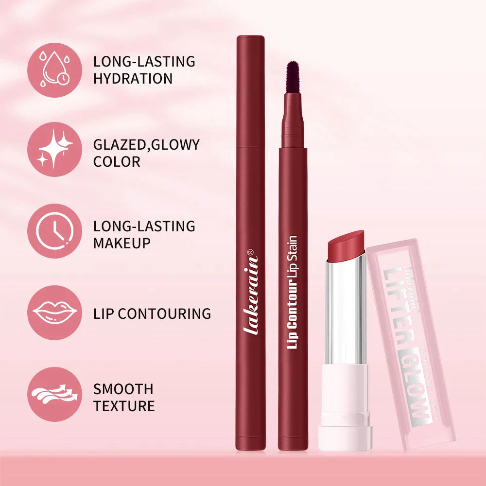 Lip Liner & Glow Oil Balm Kit – Hydrating, Long-Lasting 2pc