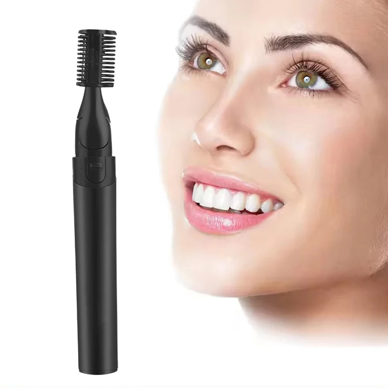 Double Ended Electric Eyebrow Trimmer Lady Eyebrow Trimmer Automatic Shaving Device Hair Removal and Trimming Tool Peaceful Pleasures Health and Wellness