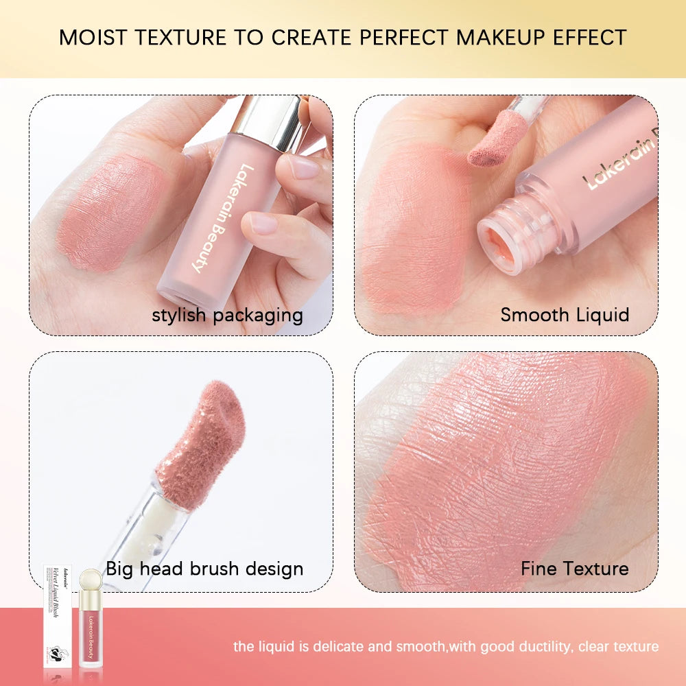 7.5ml Matte Liquid Blush Velvet Blusher Orange Peach Face Pigment Lasting Beauty Natural Cheek Tint Cream Waterproof Blush Peaceful Pleasures Health and Wellness