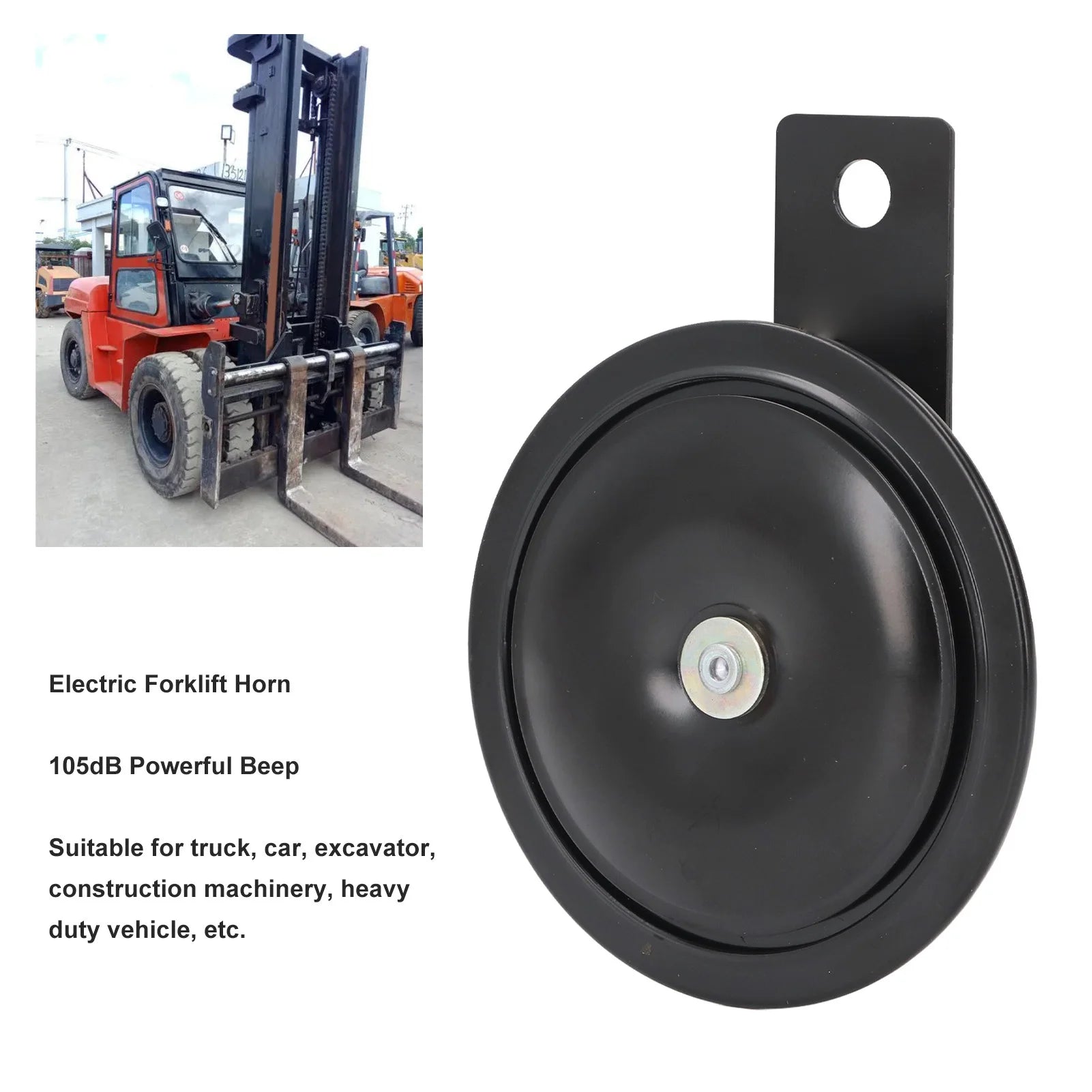 Car Warning Horn Wide Compatibility 105dB High Volume Waterproof Shell 24V 3A Electric Forklift Horn for Large Truck Excavator Peaceful Pleasures Health and Wellness