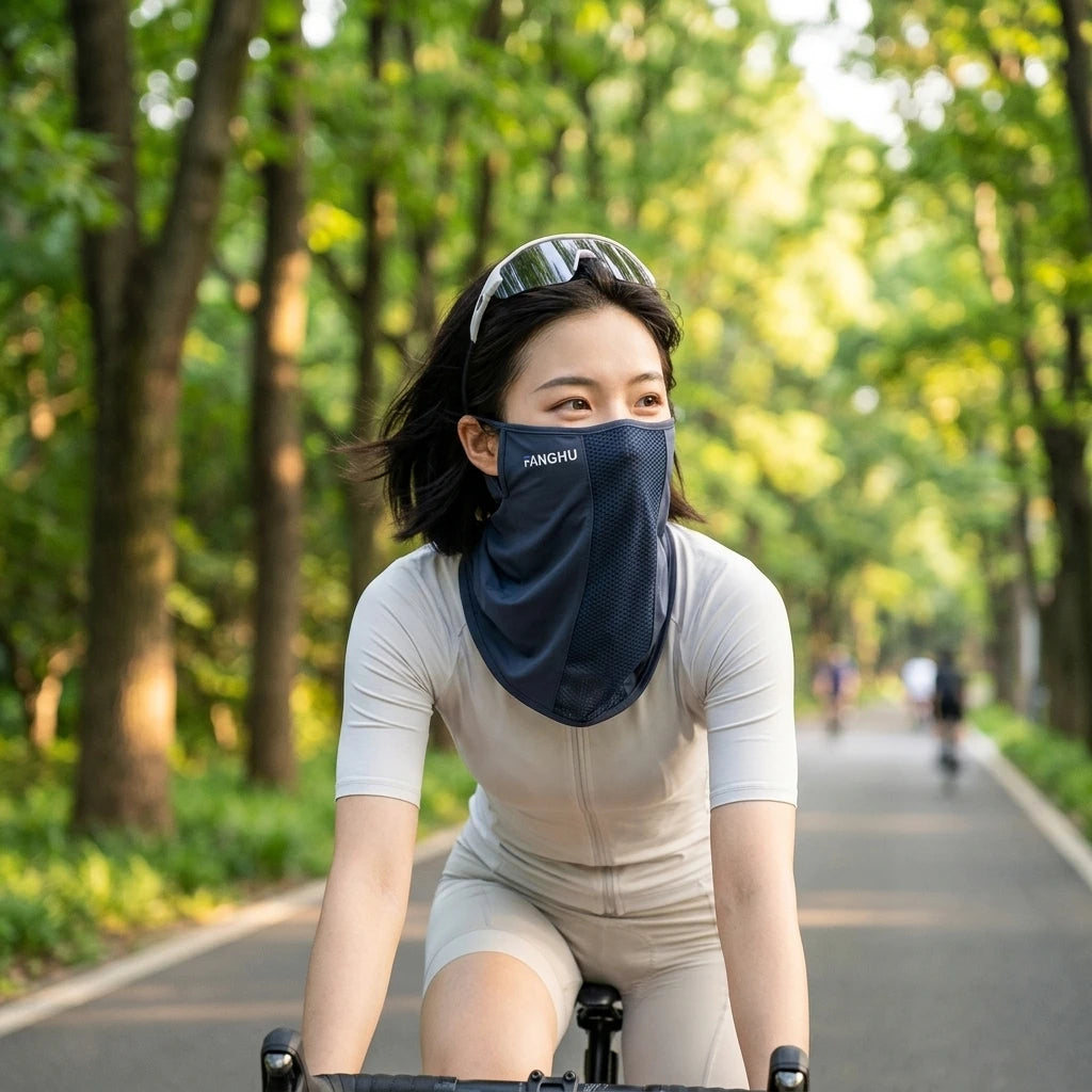 Sun-Protection Face-Mask UPF50+ UV-Protection Ice Cooling Fabric for Outdoor Activities Peaceful Pleasures Health and Wellness