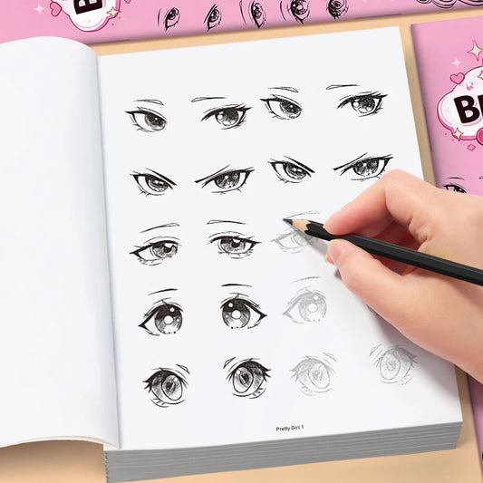 Comic Drawing Book Girls 32 Pages Cartoon Art Sketch Beginners Step Peaceful Pleasures Health and Wellness