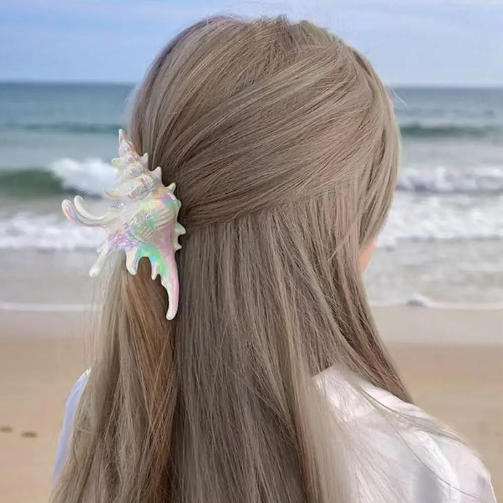Acrylic Conch Hair Claw Clip | Large Seashell Clamp for Women