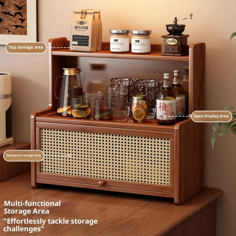Space Saving Multifunctional Countertop Spice Rack Dustproof Kitchen Organizer Shelf For Home Bathroom Cabinet Storage Peaceful Pleasures Health and Wellness
