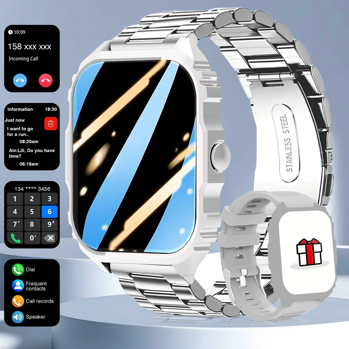 LOMAXFR 1.84" HD Smartwatch | Bluetooth Calling, Dual Strap