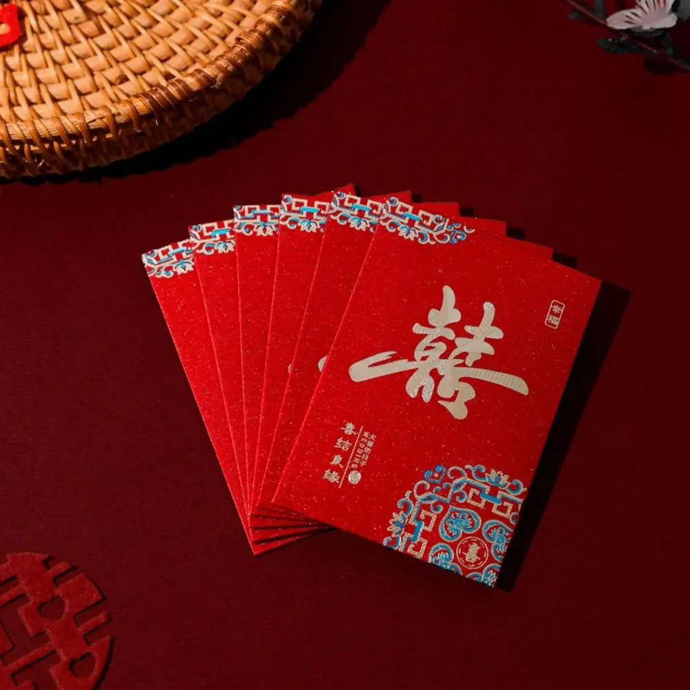 20pcs New Trendy Multiple Patterns Money Pocket Best Wishes Good Luck Red Envelope Lucky Money Blessing Bag Party Gifts Peaceful Pleasures Health and Wellness 05