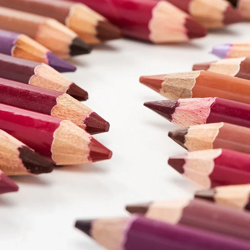28-Color Waterproof Matte Lip Liner Pencil – Long-Lasting