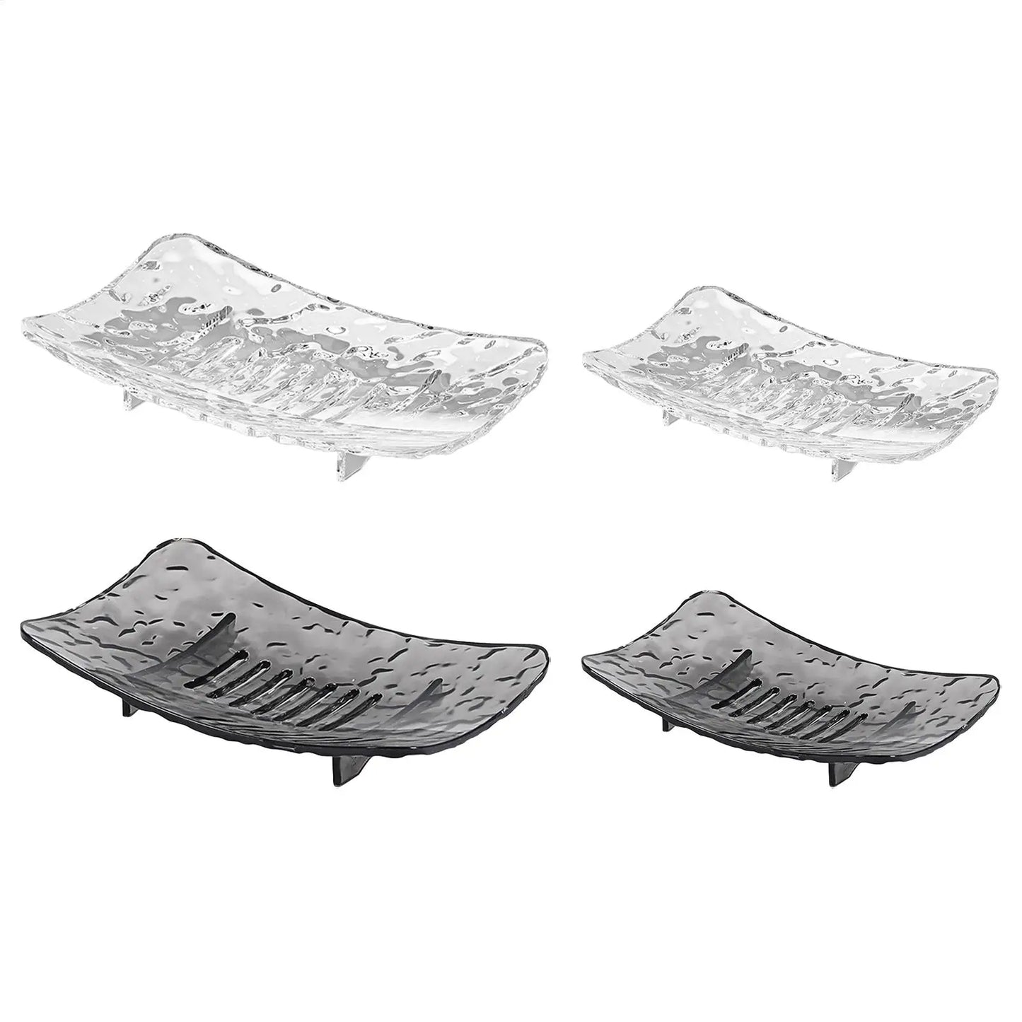 Clear Plastic Soap Dish with Drain Holes | S & L Sizes