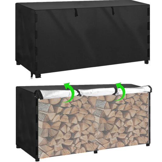 Log Rack Cover Outdoor Waterproof Wind/Snow proof Firewood Covers Log Storage Covering for Patio Garden Backyard Oxford Fabric Peaceful Pleasures Health and Wellness