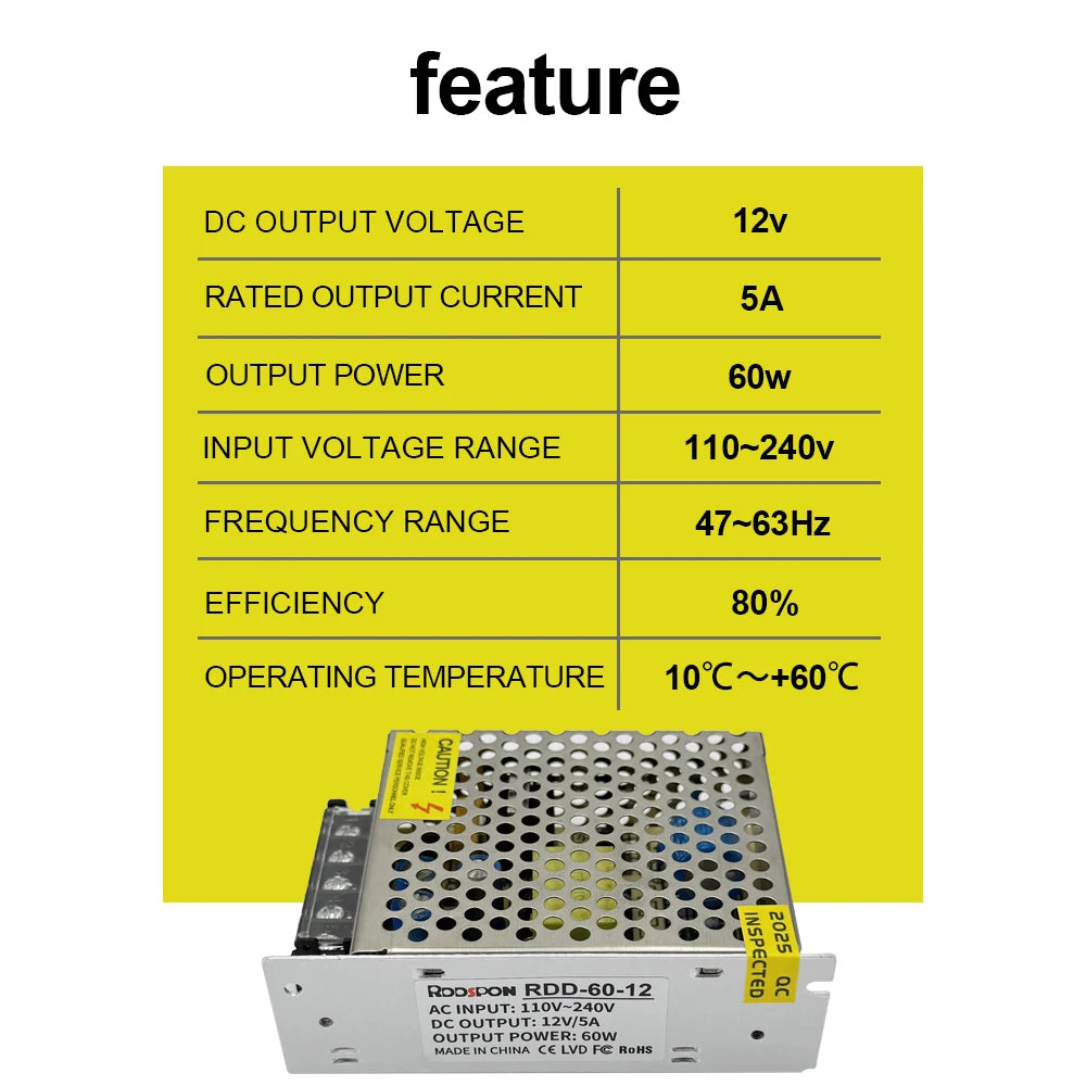 DC 12V 24V Switching Power Supply 60W 100W 250W 5A AC to DC LED Transformer Power Adapter Switching Power Supply Industrial SMPS Peaceful Pleasures Health and Wellness