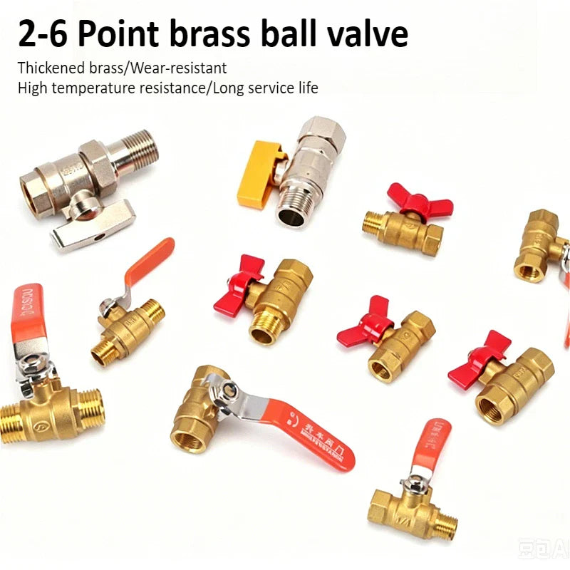 Brass Long Rod Ball Valve ⅛"–1" Threaded Pipe Adapter