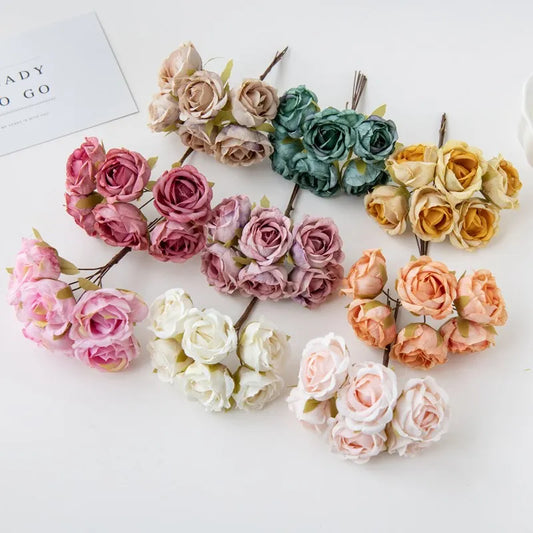 Silk Tea Rose Artificial Flower Bouquet for Wedding & Home Décor Artificial Silk Flowers Peaceful Pleasures Health and Wellness