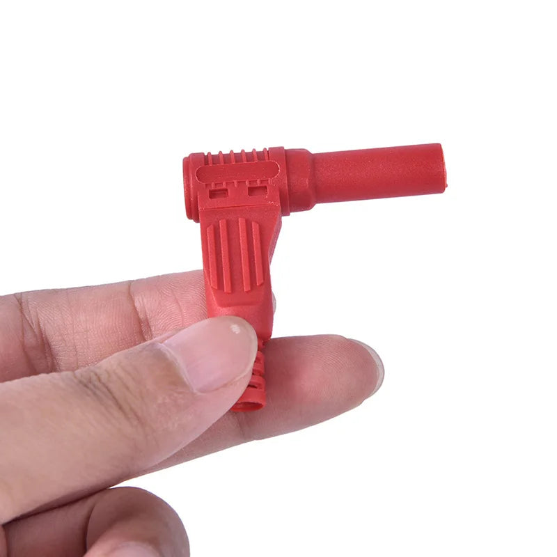 New 1pair 4mm Male Right Angle Insulation Wire Solder Type DIY Banana Plug Connector Peaceful Pleasures Health and Wellness