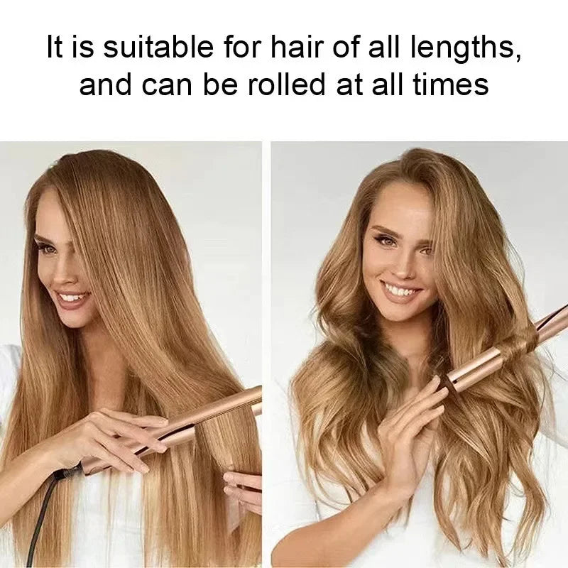 2-in-1 Negative Ion Flat Iron – Hair Straightener & Curler