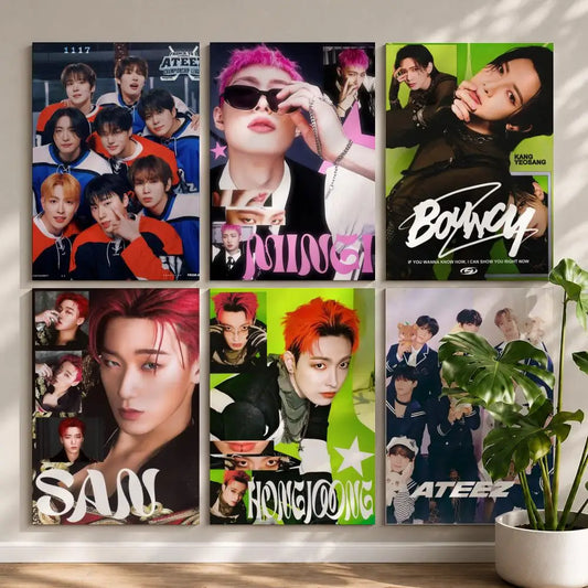 ATEEZ Kpop HD Self-Adhesive Waterproof Wall Art Poster Kpop Wall Poster Peaceful Pleasures Health and Wellness