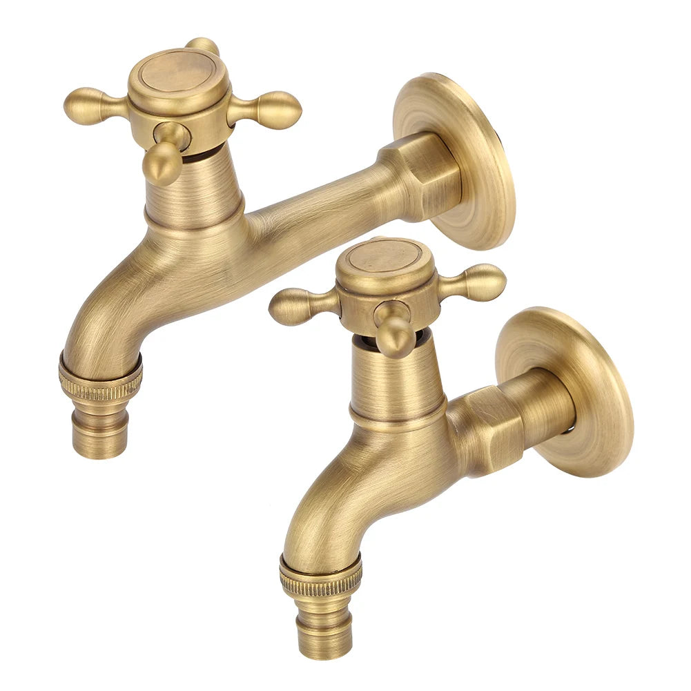 Vintage Solid Brass Single Handle Faucet Washing Machine Wall Mounted