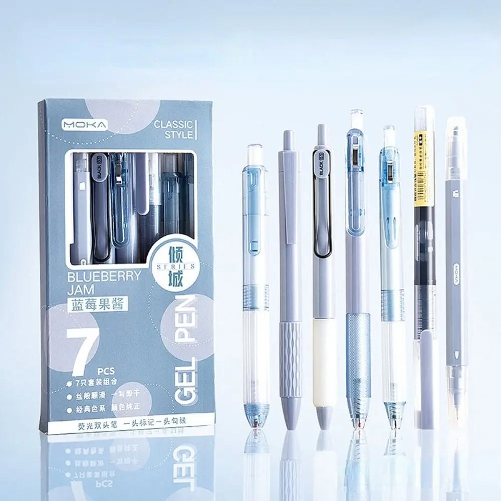Korean ST Nib Press Gel Pen 0.5mm Black Ink Signature Pen Writing Smoothly Quick-Drying Ballpoint Pen Office Peaceful Pleasures Health and Wellness A