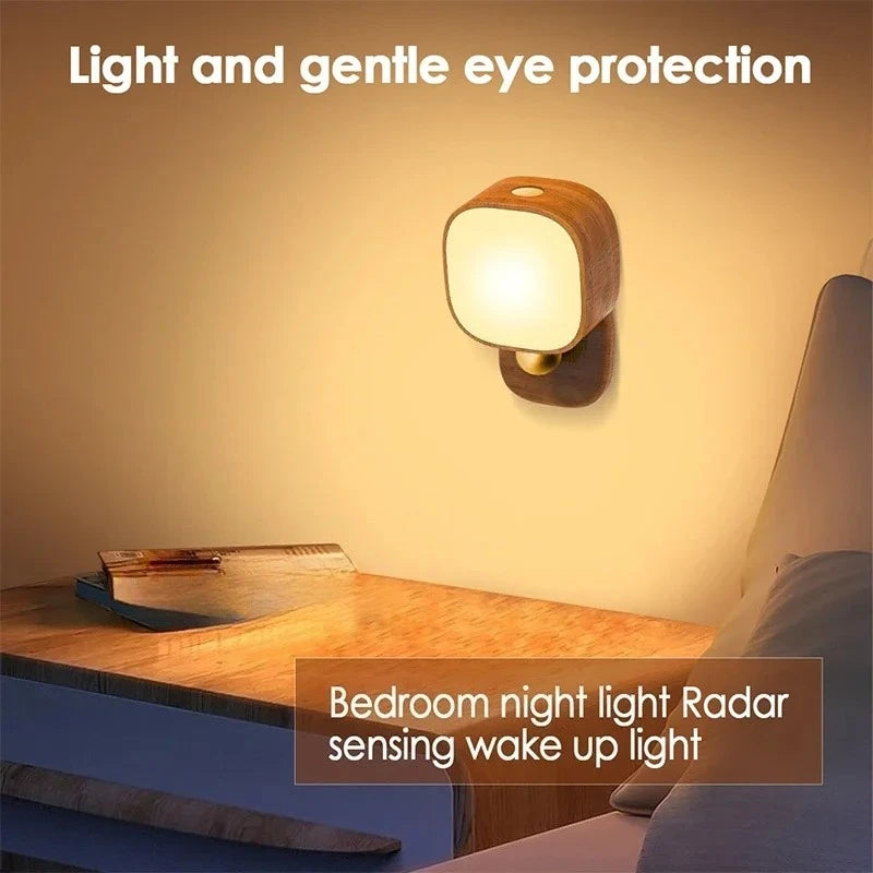 RTONTR Magnetic Wireless Charging Wood Wall Lamp | Touch Night Light