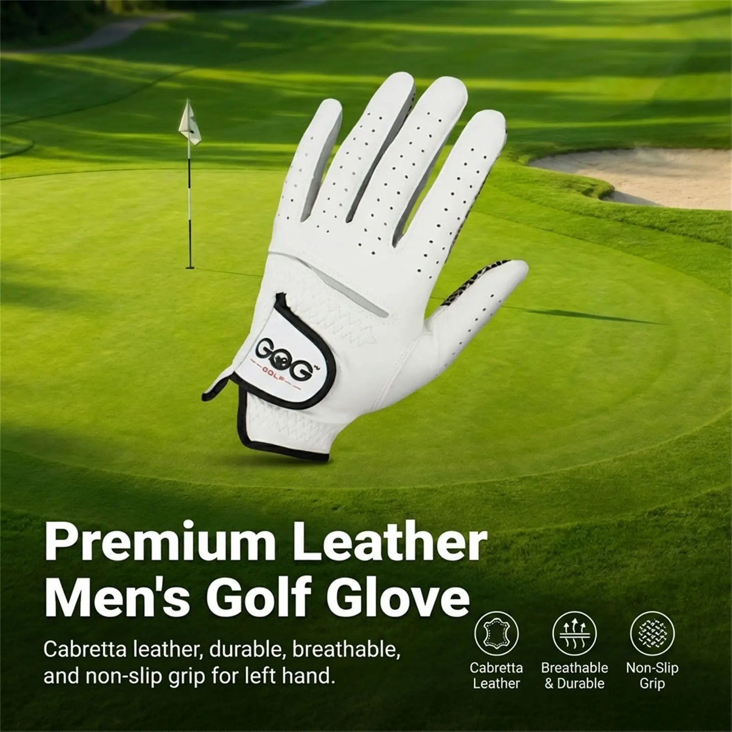 Men's Golf Gloves Imported Sheepskin Anti-Slip Wear-Resistant Breathable Comfort Fit for Sports Peaceful Pleasures Health and Wellness