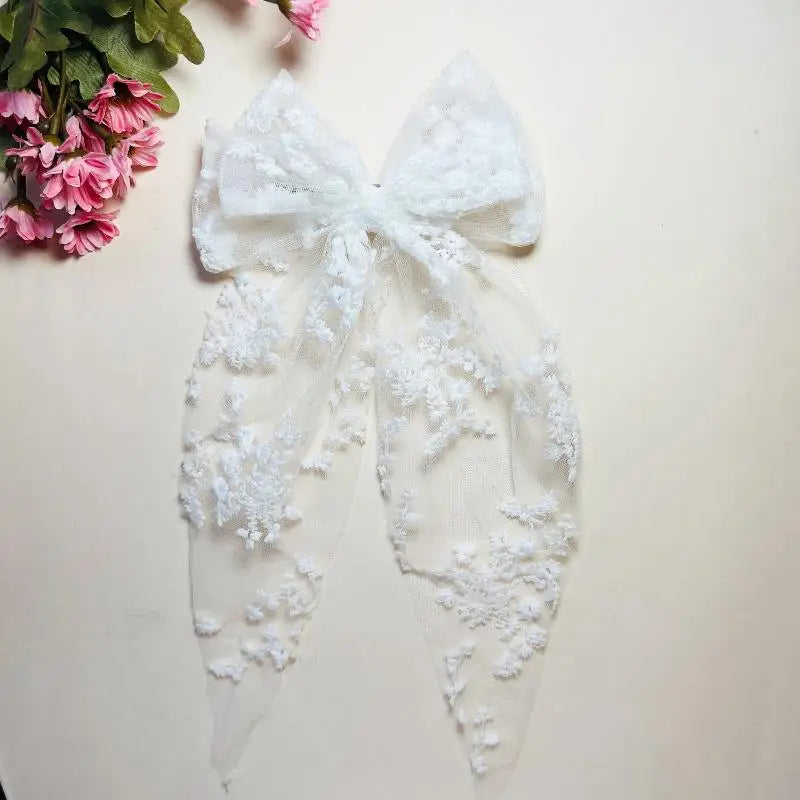 Girls Lace Swallowtail Bow Hair Clip – Princess Hairpin Gift