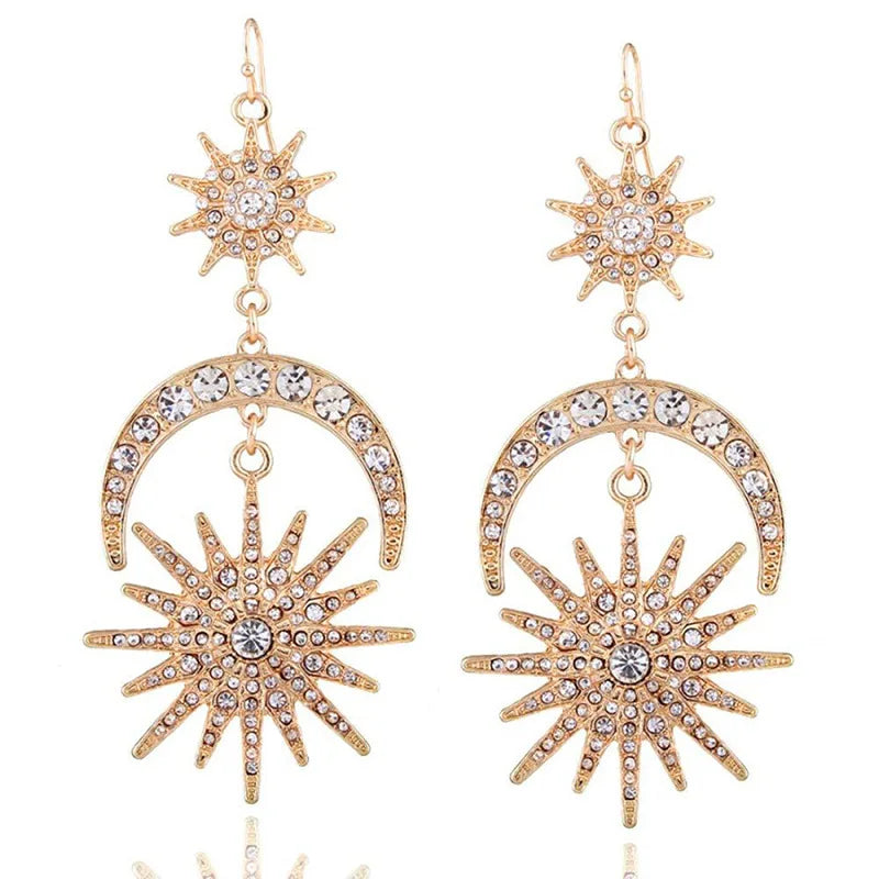 Halo Crown Stars Goddess Crown Halo Headband and Crowns for Women Boho Bridal Wedding Headpiece Peaceful Pleasures Health and Wellness Gold earrings China Mainland