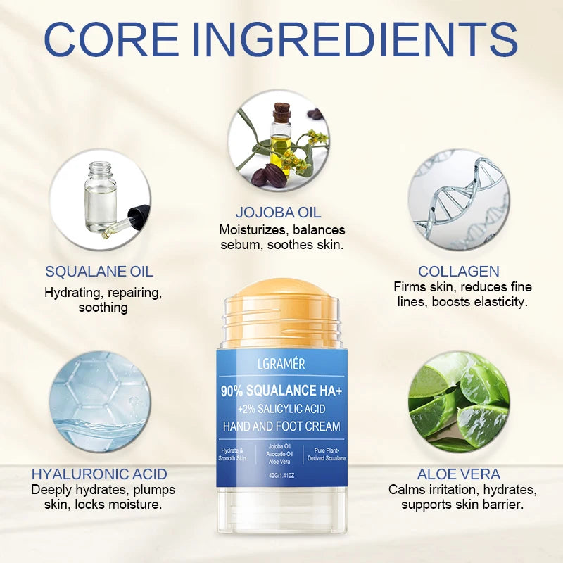 Squalane & Salicylic Acid Hand & Foot Cream for Dry Skin