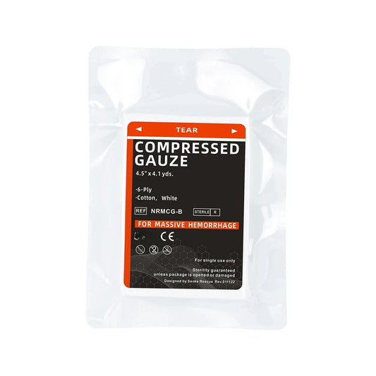 First Aid Compressed Sterile Gauze Roll Emergency Dressing for Wound Care Hemostatic Control Bandage Packed Z-Folded Trauma Kit Peaceful Pleasures Health and Wellness