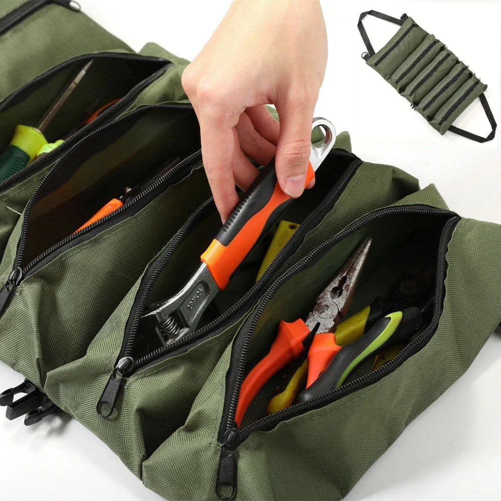 Canvas Roll-Up Tool Organizer | Wrench Roll Storage Bag