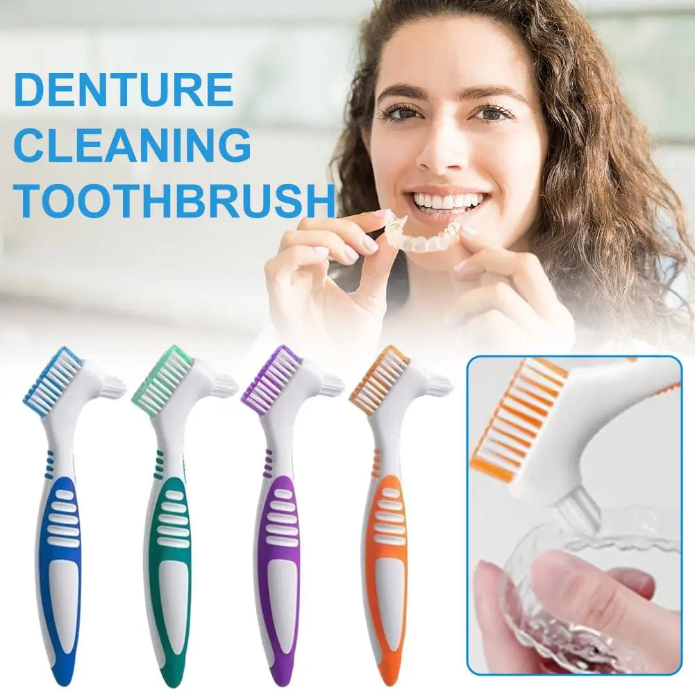 Double-Sided Denture Brush – Anti-Slip Handle & Soft Bristles