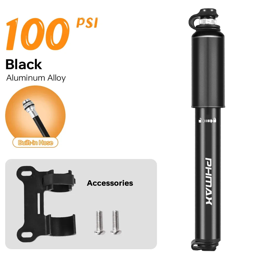 PHMAX 100 PSI Mini Bike Pump – Schrader & Presta Valve