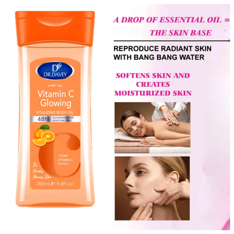 DR.DAVEY VC Body Treatment Oil Body Oil VC Body Massage Essential Oil Care Moisturizing Body Essential Oil Peaceful Pleasures Health and Wellness