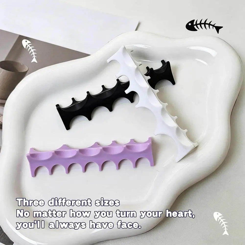 Silicone Fishbone Nail Brush Holder – 5-Slot Pen Organizer