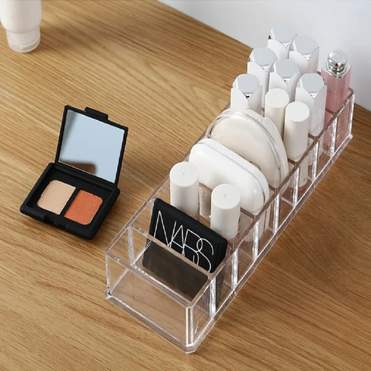 Transparent Acrylic Makeup Organizer – 6-Grid Desktop Storage Box Makeup Storage Organizer Oasis Select