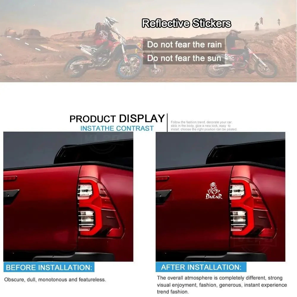 Dakar Rally Reflective Vinyl Sticker | Car Motorcycle Laptop