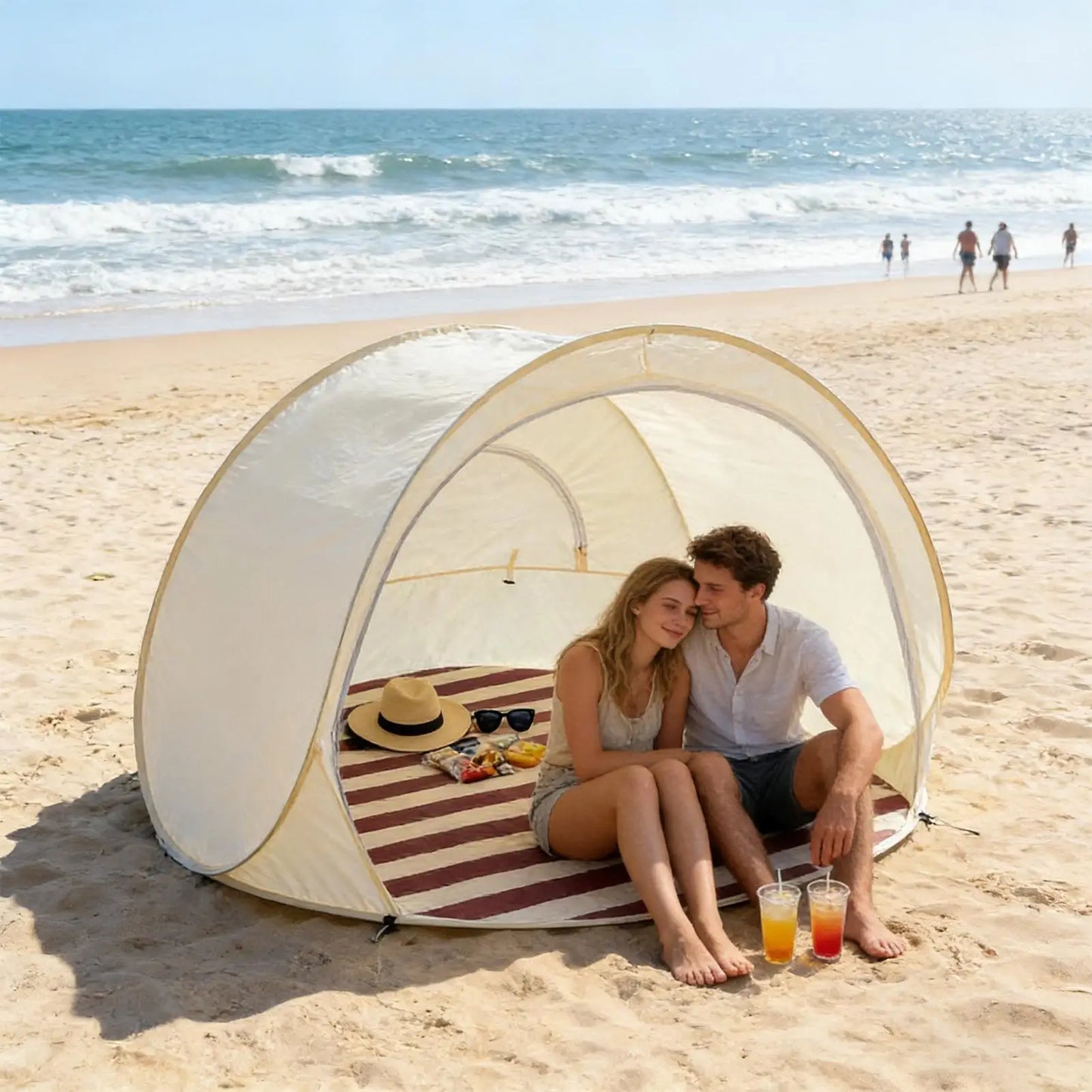 Portable Automatic PopUp Camping Tent for 2-4 People Instant Setup Sunshade Tent UV Protection Picnic Tent Outdoor Peaceful Pleasures Health and Wellness