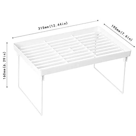 A36T-4X Stacking Cabinet Shelf Rack Steel Metal Leg - Cupboard, Plate, Dish, Counter & Pantry Organizer Organization Peaceful Pleasures Health and Wellness White