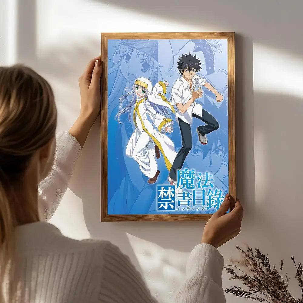 A Certain Magical Index Anime Poster – HD Waterproof Wall Art Anime Wall Poster Peaceful Pleasures Health and Wellness White2 15X20cmNoframe