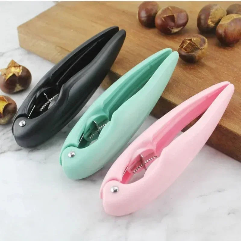 Stainless Steel Chestnut Clip Machine Nutcracker Opener Tool Nuts Walnut Cutter Sheller Multifunctional Chestnut Shelling Cutter Peaceful Pleasures Health and Wellness