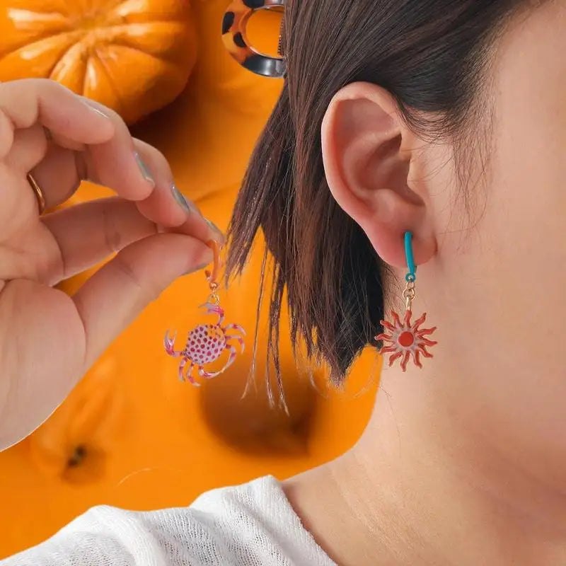 4-Piece Starfish & Crab Drop Earring Set | Women's Gift