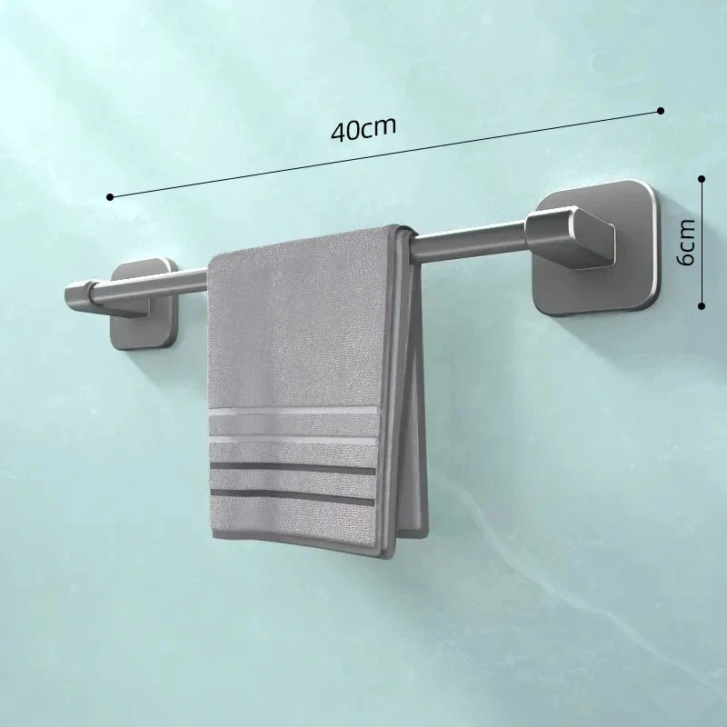 No-Drill Suction Cup Towel Bar | Wall Mounted Aluminum Rack