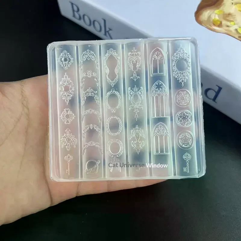 3D Silicone Nail Art Mold European Style Retro Patterns Candlestick Candle Design Decor DIY Transparent Manicure Template Peaceful Pleasures Health and Wellness
