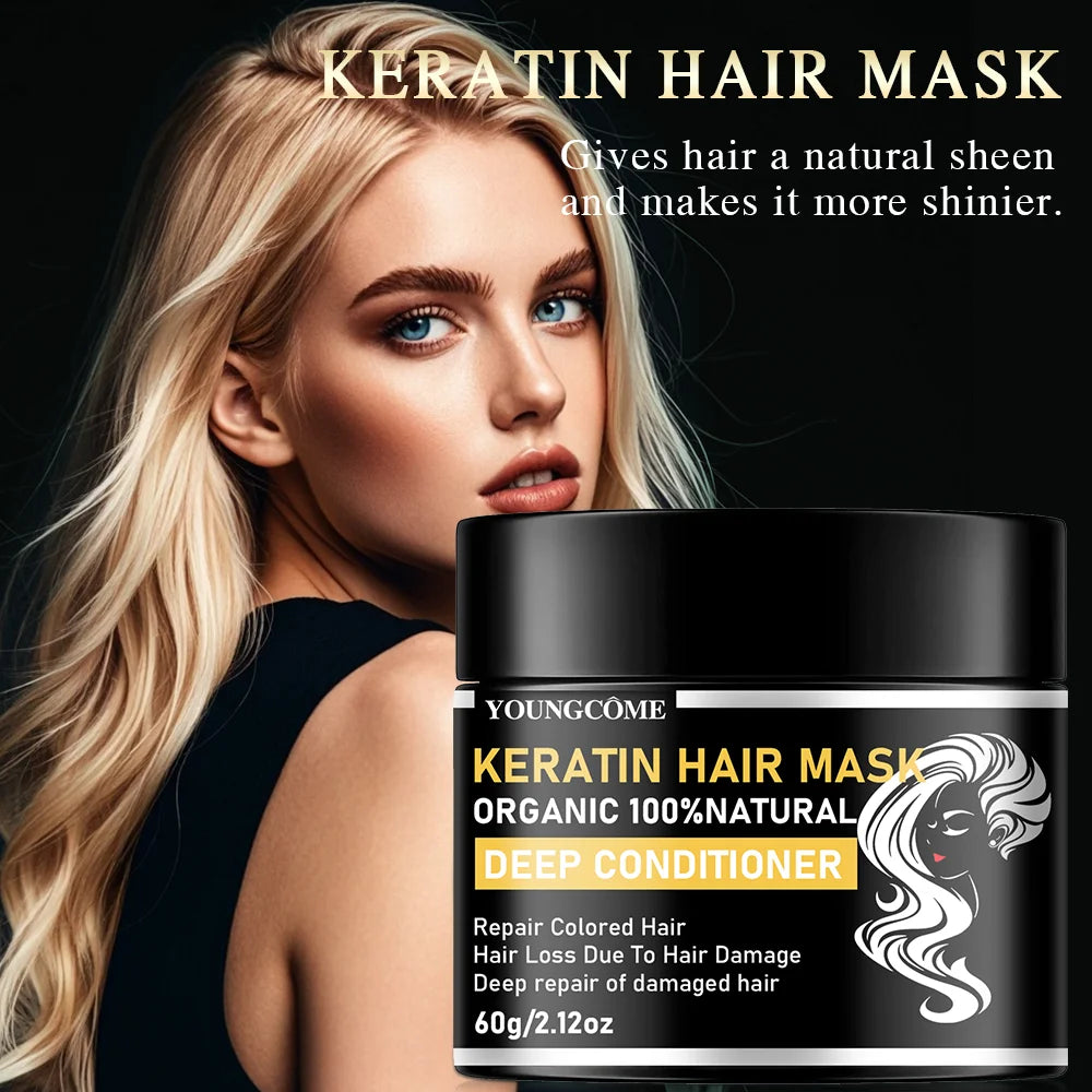 YOUNGCOME Keratin Hair Mask – Repair, Smooth & Frizz Control