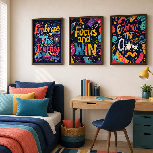 Nordic Motivational Quote Canvas Wall Art | Colorful Poster Print Canvas Wall Art Print Peaceful Pleasures Health and Wellness