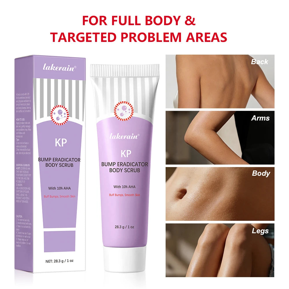 KP Bump Eraser Body Scrub Keratosis Pilaris Skin Exfoliator Helps Reduce Chicken Bumps Exfoliate to Reduce Dullness Skin Care Peaceful Pleasures Health and Wellness