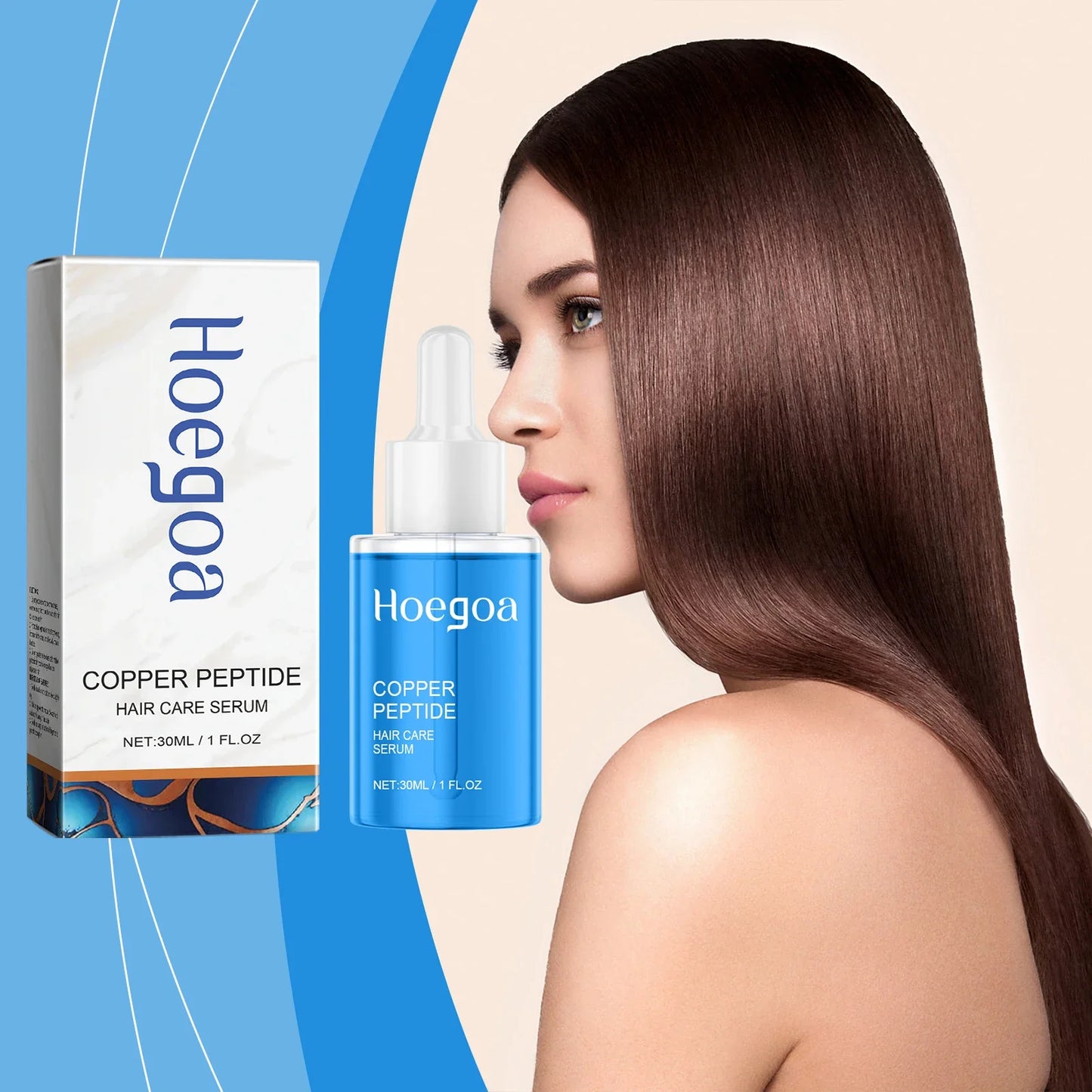 HOEGOA Copper Peptide Hair Growth Serum | Scalp & Frizz Care