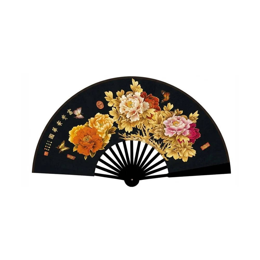 Chinese Silk Folding Hand Fan – Handmade Flower Dance Fan Gift