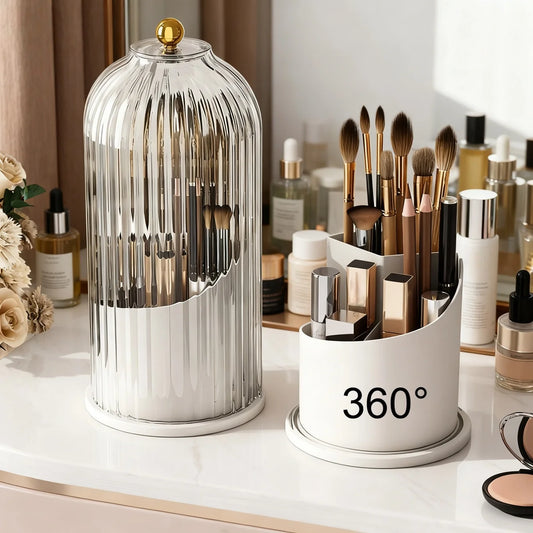 360° Rotating Makeup Brush Holder with Dustproof Lid | Organizer Makeup Brush Organizer Peaceful Pleasures Health and Wellness