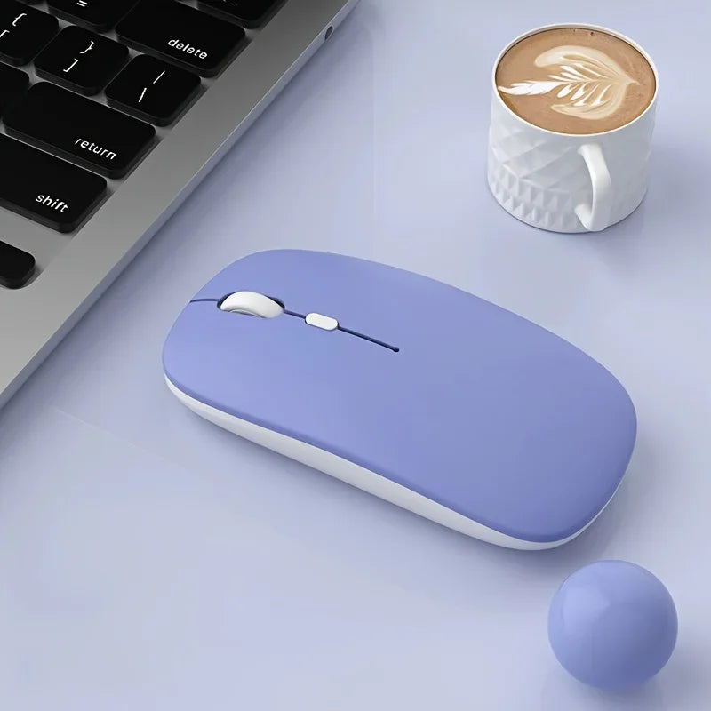 Wireless Mouse Bluetooth-compatible Mouse Ergonomic Mouse Suitable For Laptops Ipads Tablets Laptops Mobile Phone Mice Peaceful Pleasures Health and Wellness Matte-Purple