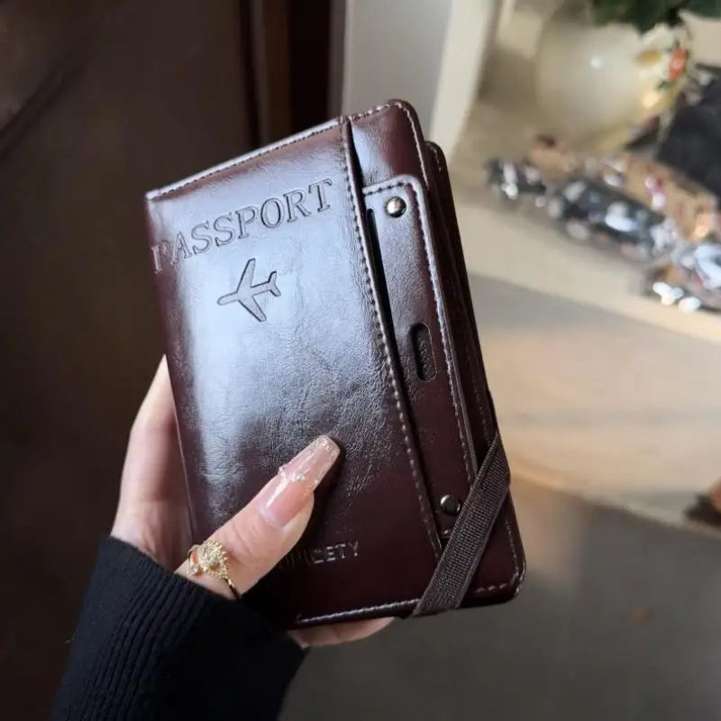Waterproof PU Passport Holder & Travel Document Organizer
